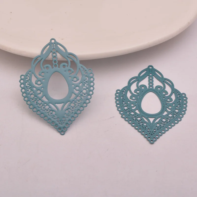 Dark Green 30 шт. AB5416 30*40 мм ожерелье форма ювелирные изделия Подвески Filigrane Feuille bijoux Эмаль кулон ювелирные изделия серьги - Окраска металла: Dark Green
