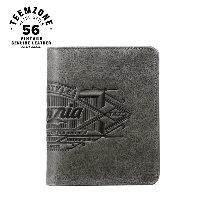 Кошелек teemzone California Style Мужской двойной вертикальный кошелек из воловьей кожи