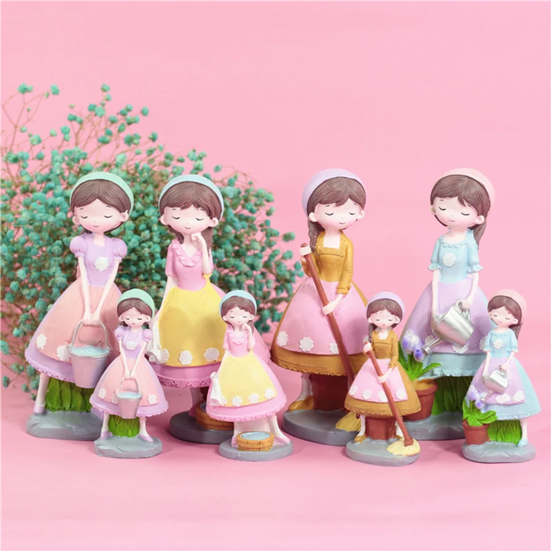 Аксессуары для домашнего декора статуэтки розовой фермы девочек поделки