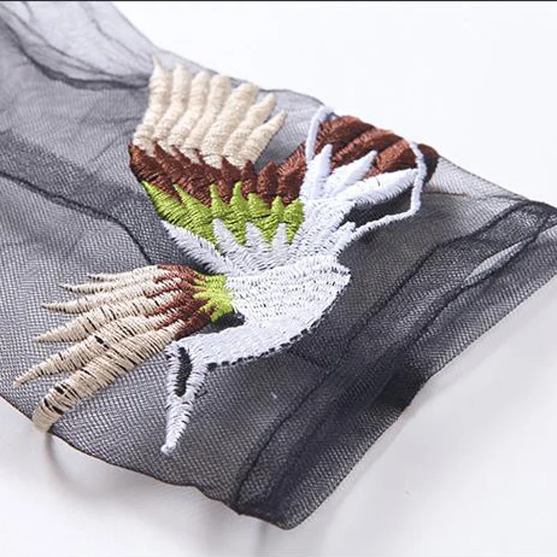 Женское Осеннее платье 2015 Новая мода с вышивкой птицы Лоскутное длинное длинными