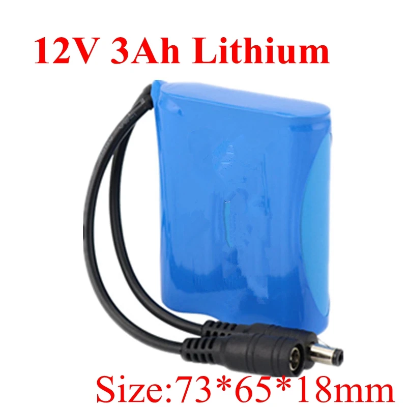 Бесплатная доставка 12v 3000mah Li Ion батареи 18650 Аккумулятор для камеры