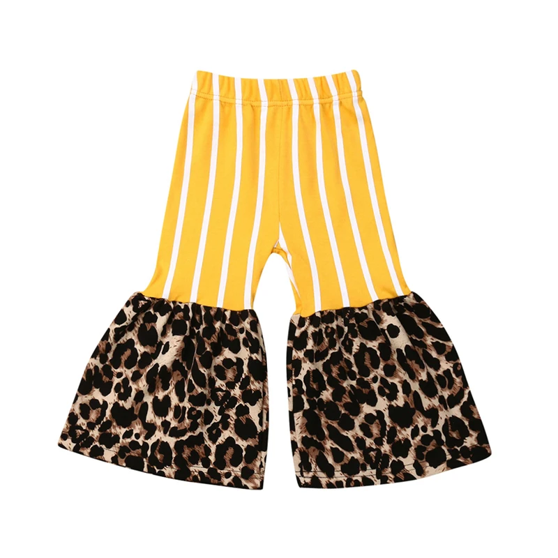1 шт./компл. штаны для малышей одежда маленьких девочек в полоску с леопардовым