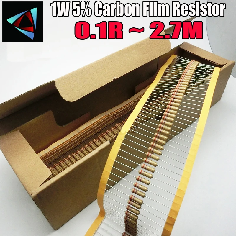 

1000Pcs 1W 0.1R~2.7M 5% Carbon Film Resistor 100R 220R 1K 1.5K 2.2K 4.7K 10K 22K 47K 100K 0.22 0.33 0.47 0.68 Ohm Resistance