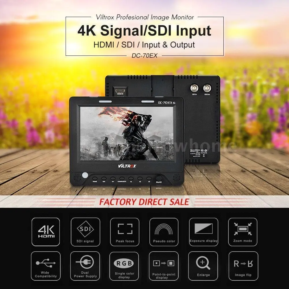 Новый 7 ''Viltrox DC 70EX HD клип на HDMI/SDI/AV вход камера видео ЖК монитор дисплей для Canon