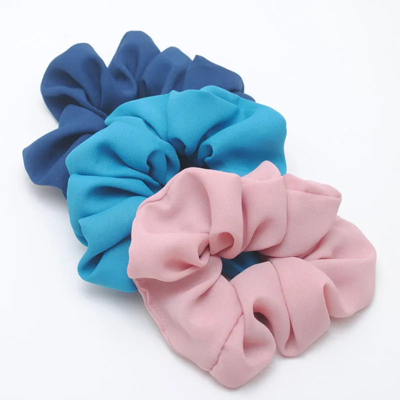 L Navy Blue Z Pink Комплект одежды из 3 предметов шифон Для женщин резинка для волос мягкая резинка для волос Одежда высшего качества волосы галстук девушки хвост держатели аксессуары для волос - Цвет: L Navy Blue Z Pink