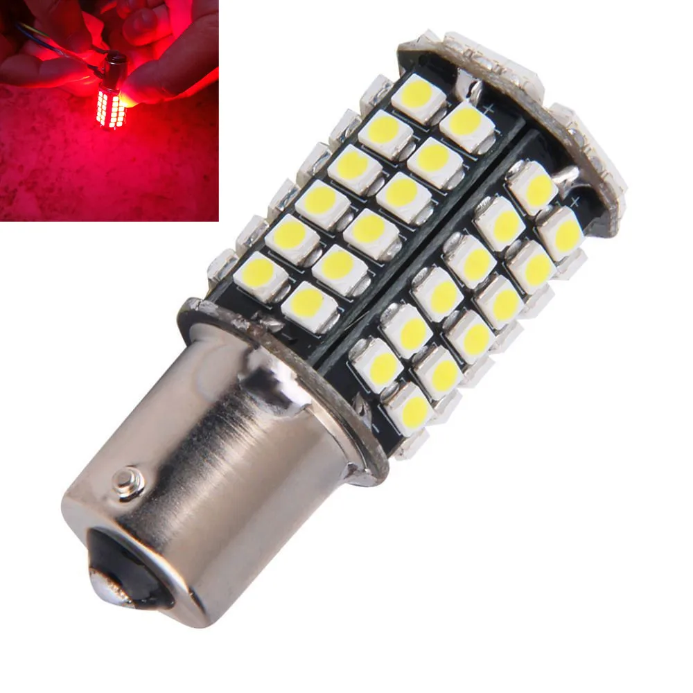 Автомобильная лампа 1156 BA15S P21W 80 светодиодный 3528 SMD белая красная автомобильная