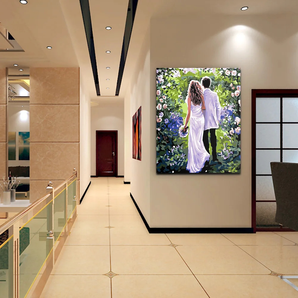 Нетканая картина маслом с изображением цветов животных на холсте искусство