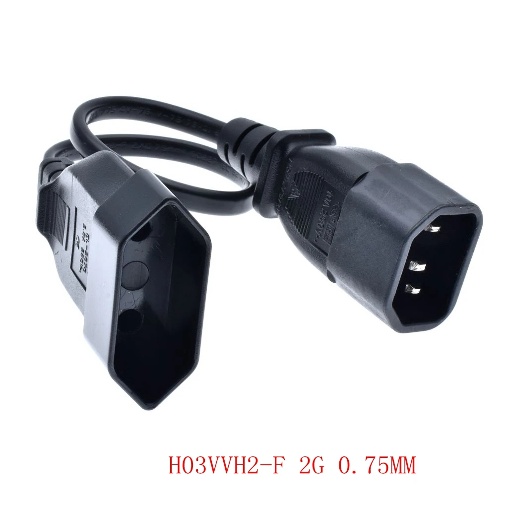 C14 to CEE716 Евро розетка шнур питания, IEC 320 C14 штекер Schuko CEE7/16 2Pin гнездо Кабель питания для UPS PDU, IT оборудование - Цвет: C14 to CEE716