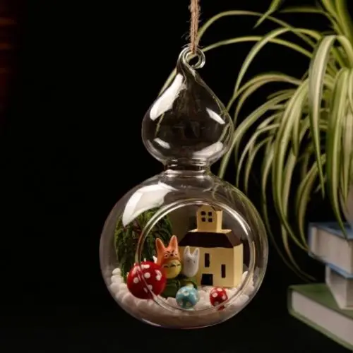 Стеклянный чайный светильник в форме кукурбит подсвечники подвесной домашний