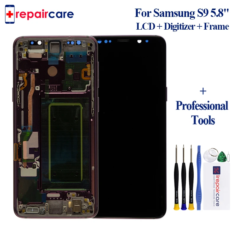 

ORIGINAL 2960*1440 LCD with Frame for SAMSUNG Galaxy S9 Display G960 Touch Screen Digitizer with Frame