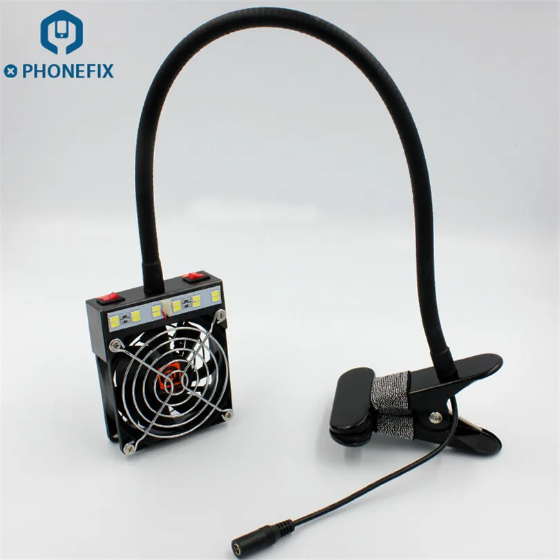 PHONEFIX паяльный дымоотводящий вентилятор со светодиодной подсветкой для паяльной