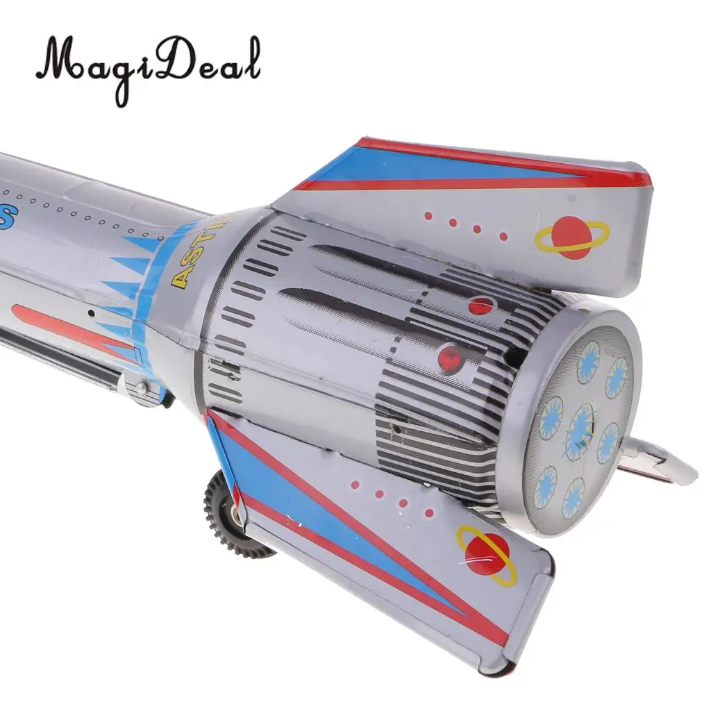 MagiDeal, 1 шт., ретро космическая ракета, модель, заводная игрушка, жестяная игрушка для детей, мальчиков, взрослых, коллекционная классическая игрушка