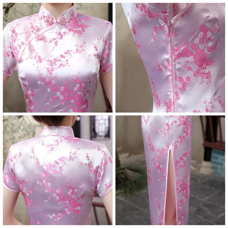 Церемониальные платья Cheongsam длинная консультация клиентская служба двери отеля Добро пожаловать работа Восточный одежда церемониальный халат Longue Femme