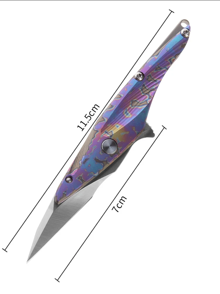 Petrified fish Pocket Knife S35VN Blade Ball Bearing Titanium Handle Tactical Folding Knife Letter Opener Tool Utilily Knife