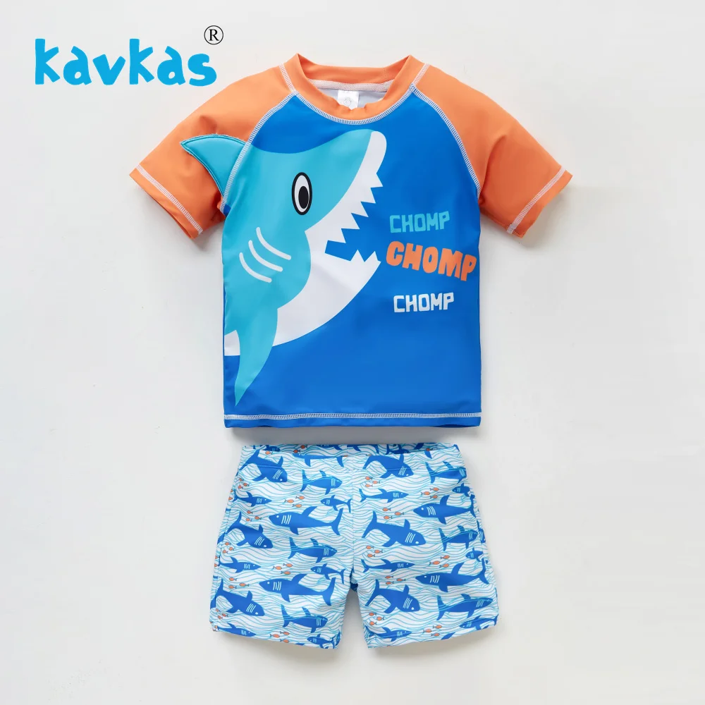 Kavkas/Детский Комплект для мальчиков с принтом акулы и животных, купальник пляжная одежда для маленьких мальчиков от 12 месяцев до 8 лет купальный костюм с рисунком рыбы