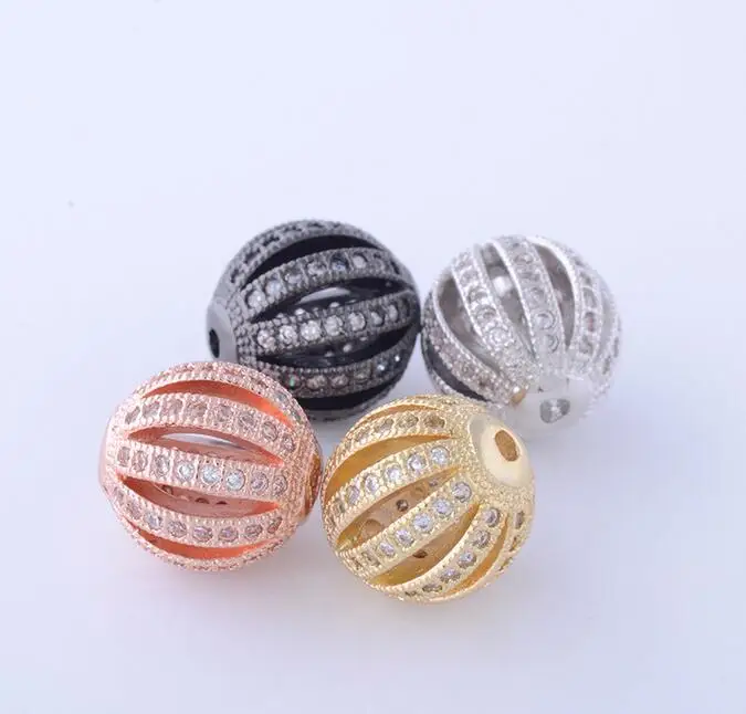 one piece rhodiuum/gold/rose gold/black diy copper mirco pave CZ ball jewelry accessory mp045 | Украшения и аксессуары