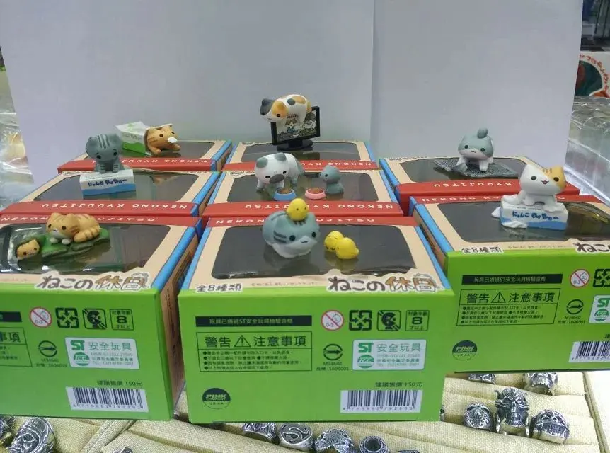 8 шт./компл. игрушка Неко атсуме кошка неконо кююджитсу Милая ПВХ фигурка