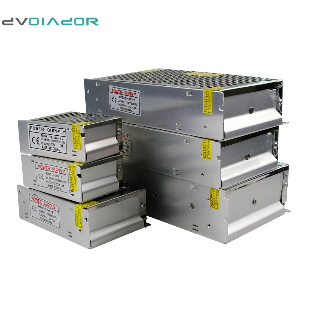 DVOLADOR High quality Power supply 1A 2A 3A 5A 10A 15A 20A LED Driver DC12V Lighting Transformers for Strip Supply | Аксессуары для