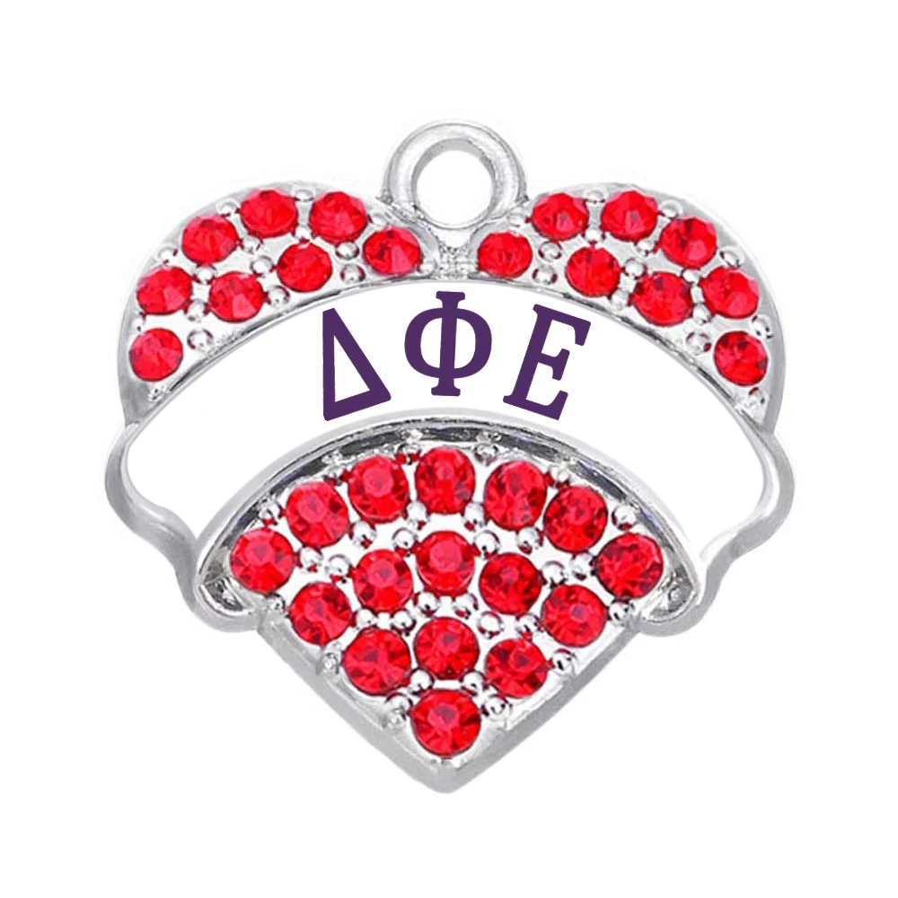 Сплав Эко-дружественных в форме сердца со стразами греческая буква колледж