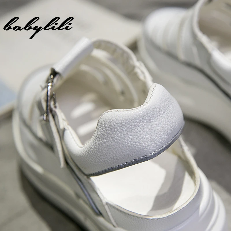 Женские босоножки из искусственной кожи на платформе летние сандалии плоской