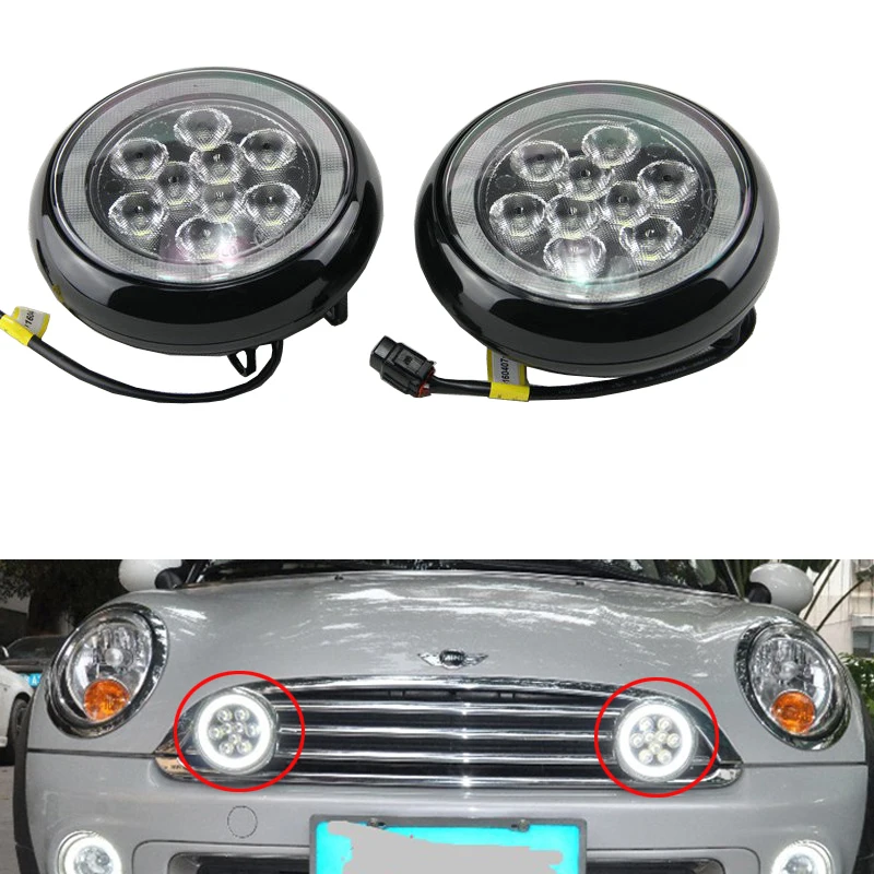 

2x LED Halo Ring DRL Daytime Running Light Fog Kit For Mini Cooper R50 R52 R53 01-06 Rally Driving Lamp Additional Headlight
