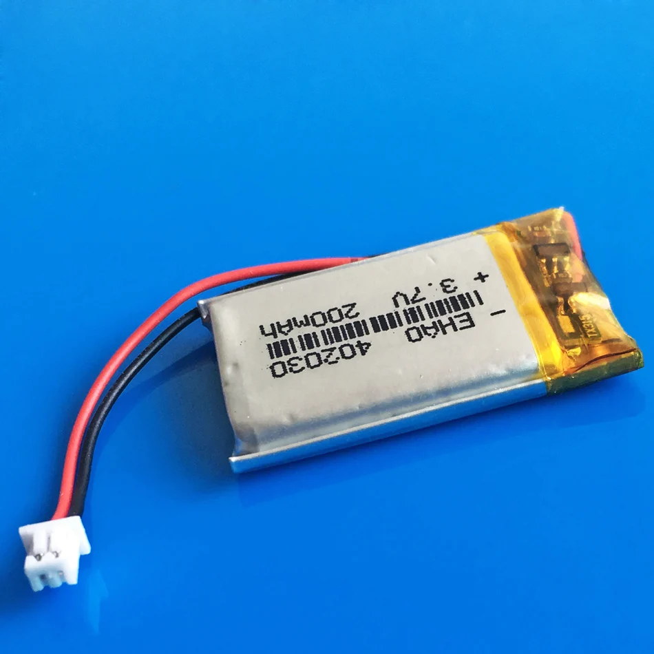 3 7 V литий полимерная ионная аккумуляторная батарея 200mah 402030 JST 1 25 мм по