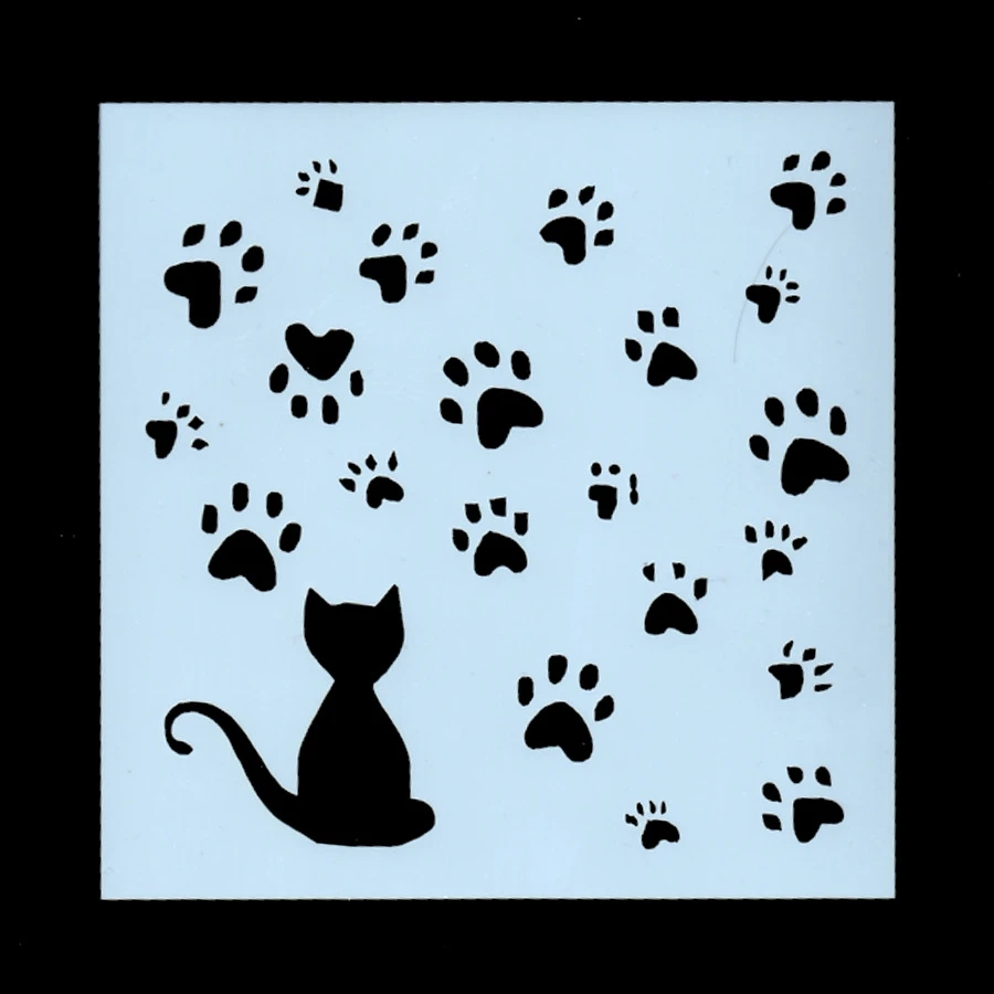

13cm Cute Cat Paw Footprint DIY Craft Layering Stencils Wall Painting Scrapbooking Stamping Embossing Album Card Template