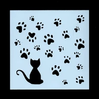 13cm cute cat paw footprint diy craft layering stencils wall painting scrapbooking stamping embossing album card template