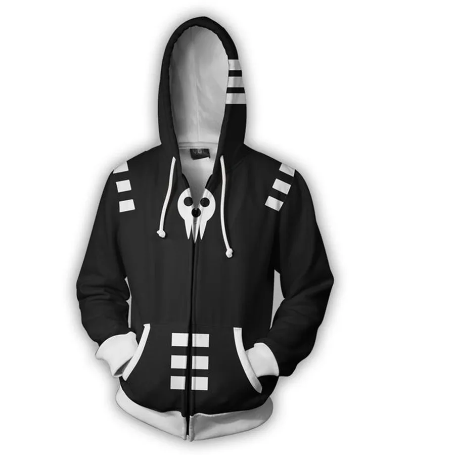 Аниме Soul Eater костюм черный худи со звездой косплей 3D печать толстовка с капюшоном
