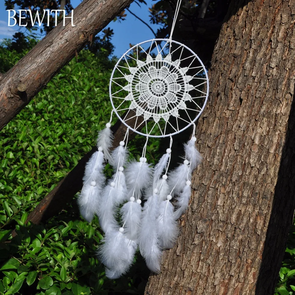 Кружевное платье с цветочным рисунком dreamcatchers белыми перьями Свадебные и стены