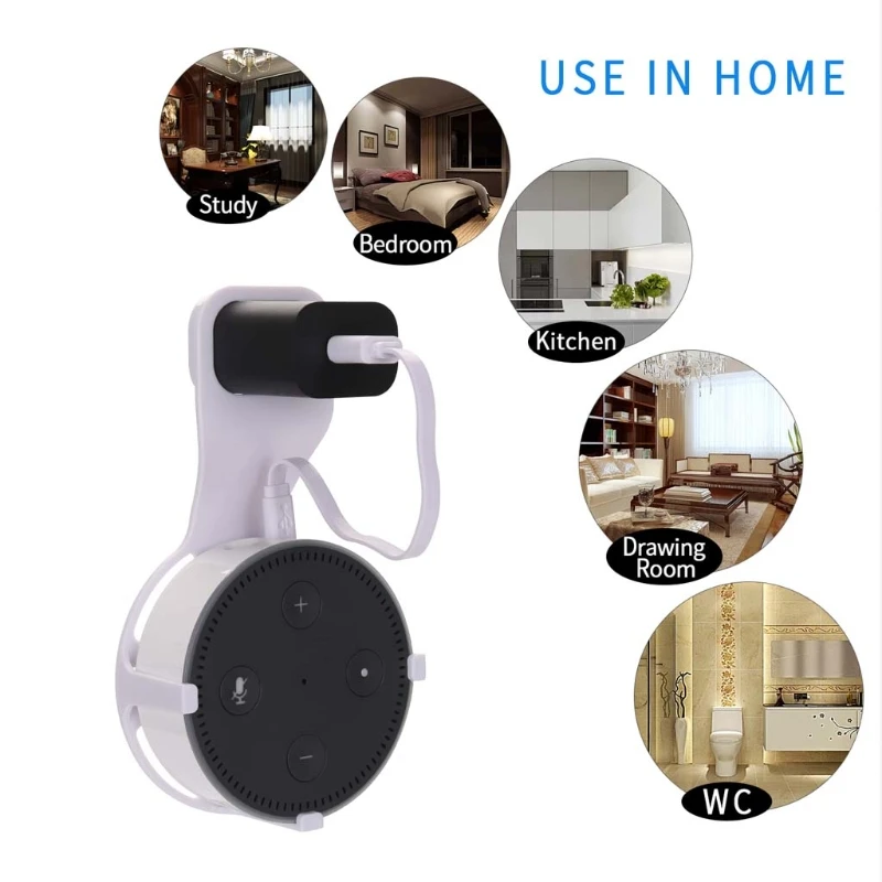 OOTDTY New Wall Mount Hanger Holder Cradle+Cable For Amazon Echo Dot 2nd Bluetooth Speaker hot | Электроника