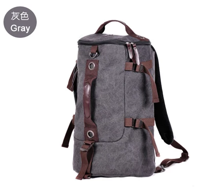 gray Модный рюкзак, брезентовый мужской рюкзак, рюкзак для отдыха, рюкзак для путешествий, школьная сумка, мужская дорожная сумка в винтажном стиле - Цвет: gray