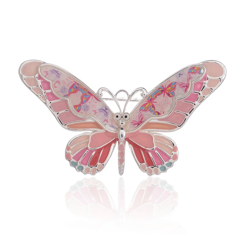 Эмалированная брошь бабочка для женщин мультяшная в виде милых животных