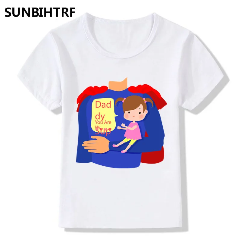 Супер папа мой герой дизайн детская забавная крутая футболка летние топы с