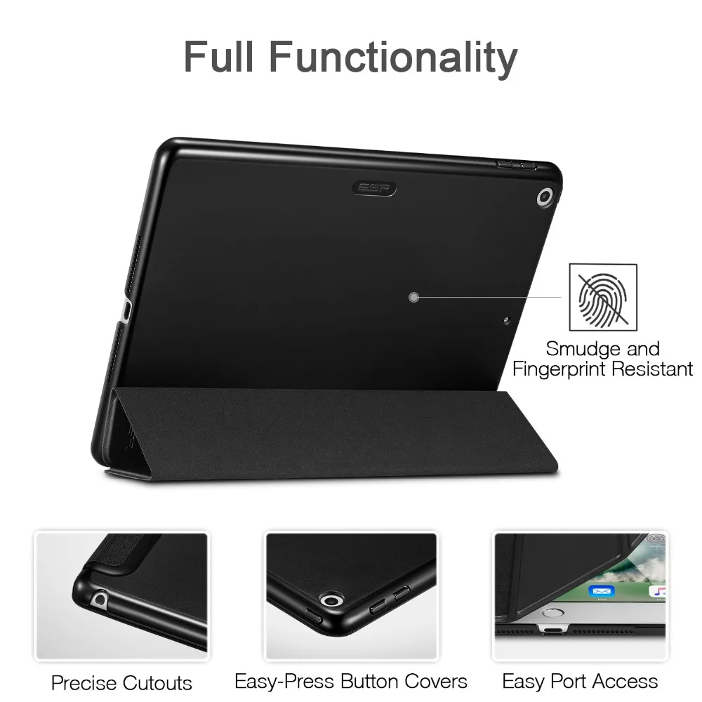 Чехол для iPad 9,7, ESR Yippee цвет из искусственной кожи+ ультра тонкий светильник вес PC задняя крышка чехол для iPad новая модель