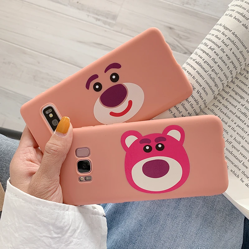 YHBBCASES мягкие чехлы из ТПУ с рисунком смайлика и медведя для Samsung Galaxy S8 S9 S10 Plus Note 8 9