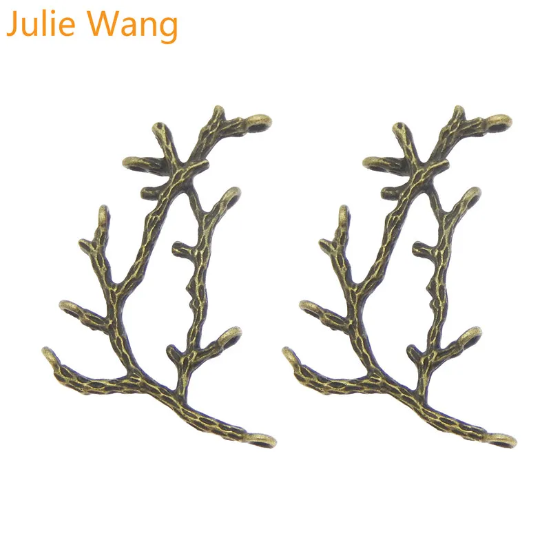 Julie Wang 5 шт. сплав филиал подвеска под бронзу старину кулон соединитель ручной