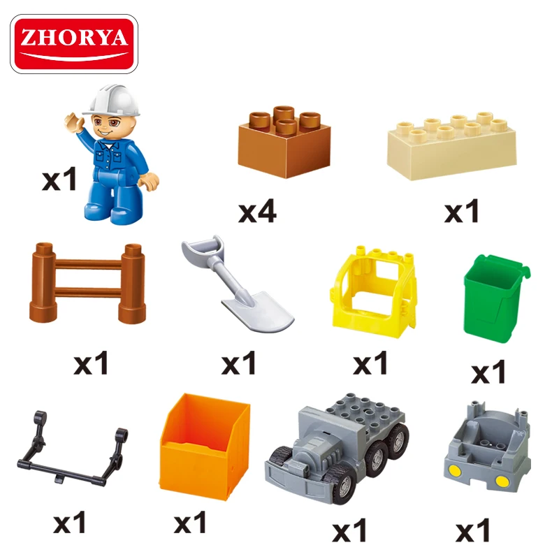 Zhorya 14 шт. мусоровоз строительные блоки Детские Подарочные с минифигурой