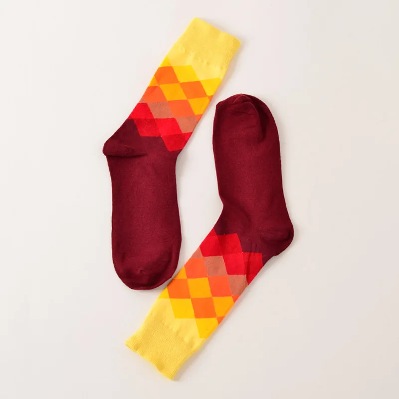 Socks Сетчатые забавные счастливые носки в британском стиле, женские носки с суб-градиентом, чистый хлопок, длинные носки в полоску из хлопка, Chaussette femme Meais - Цвет: Socks