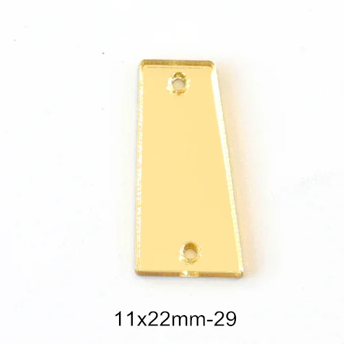 p29-11X22mm 50 шт./упак. шампанское зеркало пришить стразы акриловые Нерегулярные горный хрусталь Flatback зеркало Швейные Стразы для одежды B1059 - Цвет: p29-11X22mm