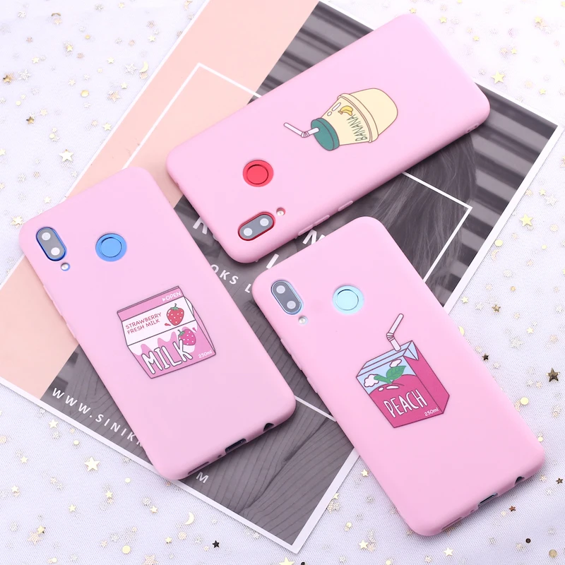 Силиконовый чехол для Xiaomi Mi Redmi Note 5 6 7 8 9 10 lite Pro Plus с фруктовым соком молоком