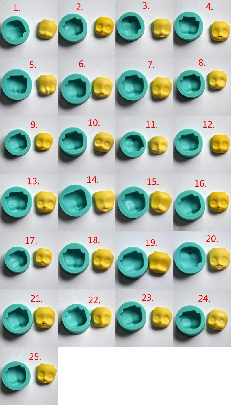 25 шт./компл. кукла уход за кожей лица Форма для полимерной глины, Fondant(сахарная) украшения для тортов пресс-форм или форма для шоколада