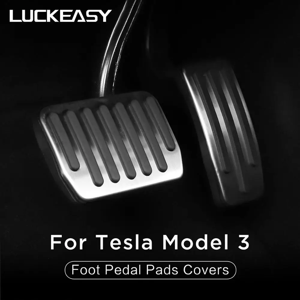 LUCKEASY ножная педаль для автомобиля колодки Чехлы для Tesla модель 3 Нескользящая производительность ножные педали авто алюминиевые педали Чехлы