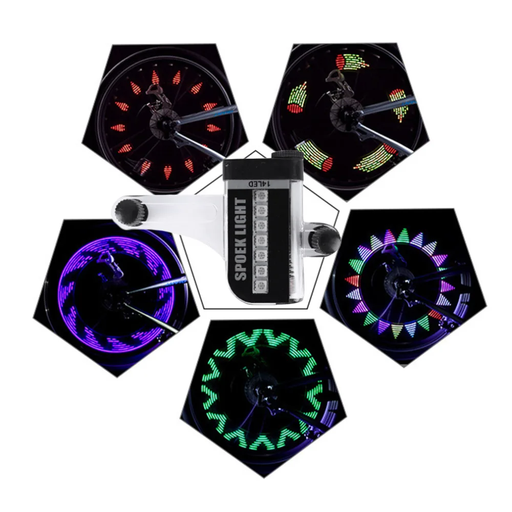 Professional Bike Bicycle 14 LED Wheel Light Lamp Waterproof IPX5 Mountain Bike Tire Tyre Light Cycling Accessories