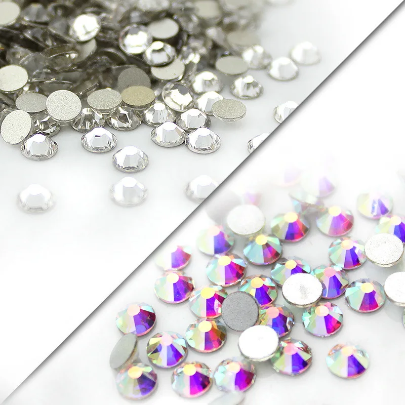 

1440PCS ss3~ss40 rhinestone flatback Hotfix Crystal Clear AB Glass Strass Nail Rhinestoens for DIY Handcraft 3D Nail Art Decor
