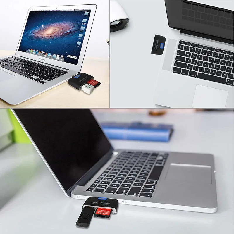 Baolyda алюминиевый Micro USB кардридер Type C 4в1 OTG/TF/SD Смарт мини адаптер USB/Micro порт для