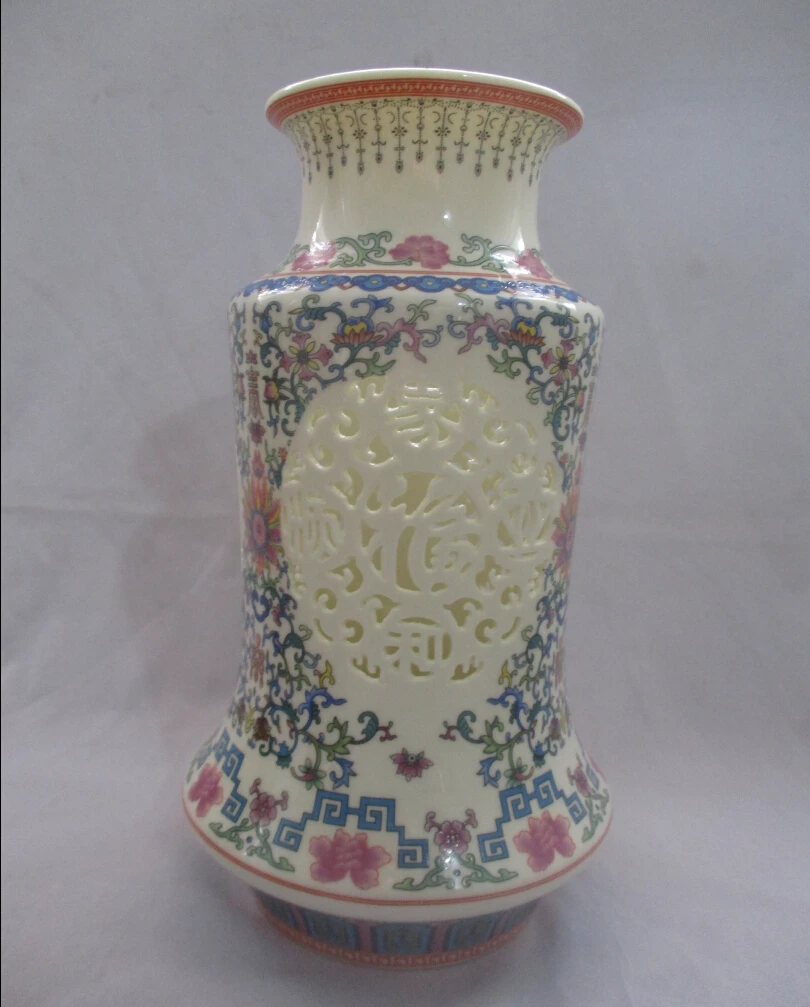 

Collect H:11 inch Chinese Painting Flower Ceramic Vase/Classic Jingdezhen Ceramic tabletop Vase V0002