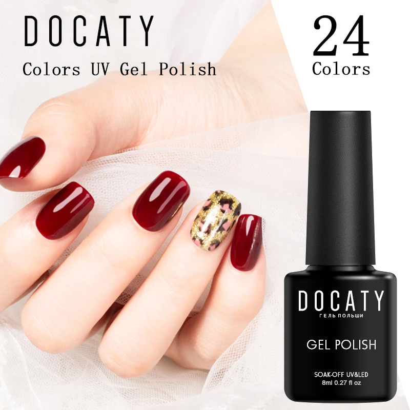 Docaty УФ гель для ногтей 24 цвета отмачиваемый Органический Гель лак Полупостоянный