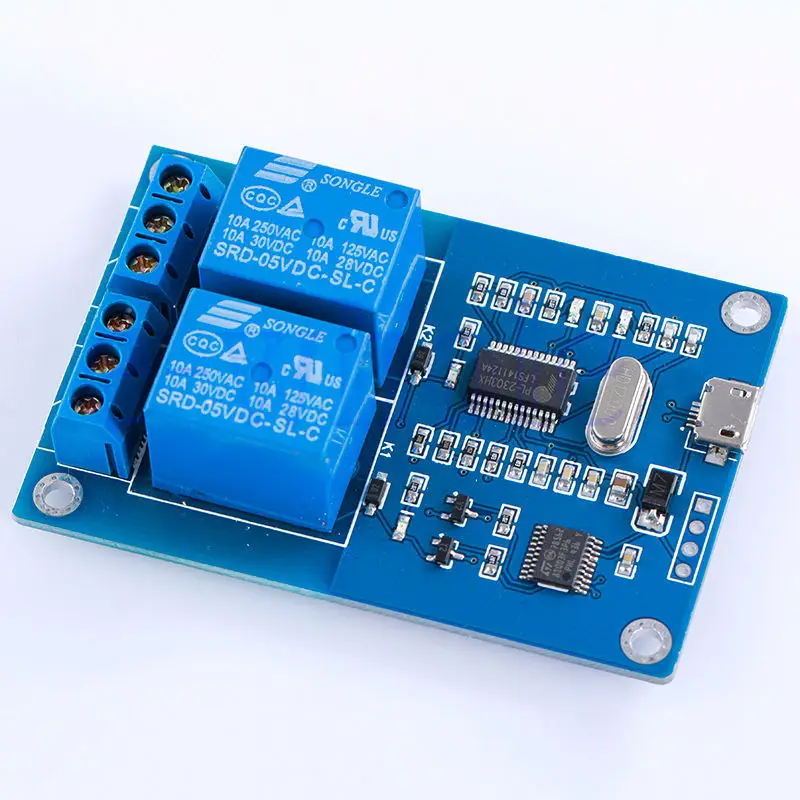 Новый MICRO USB 2 Канальный РЕЛЕЙНЫЙ МОДУЛЬ верхний компьютер 5 В 10A ICSE013A |