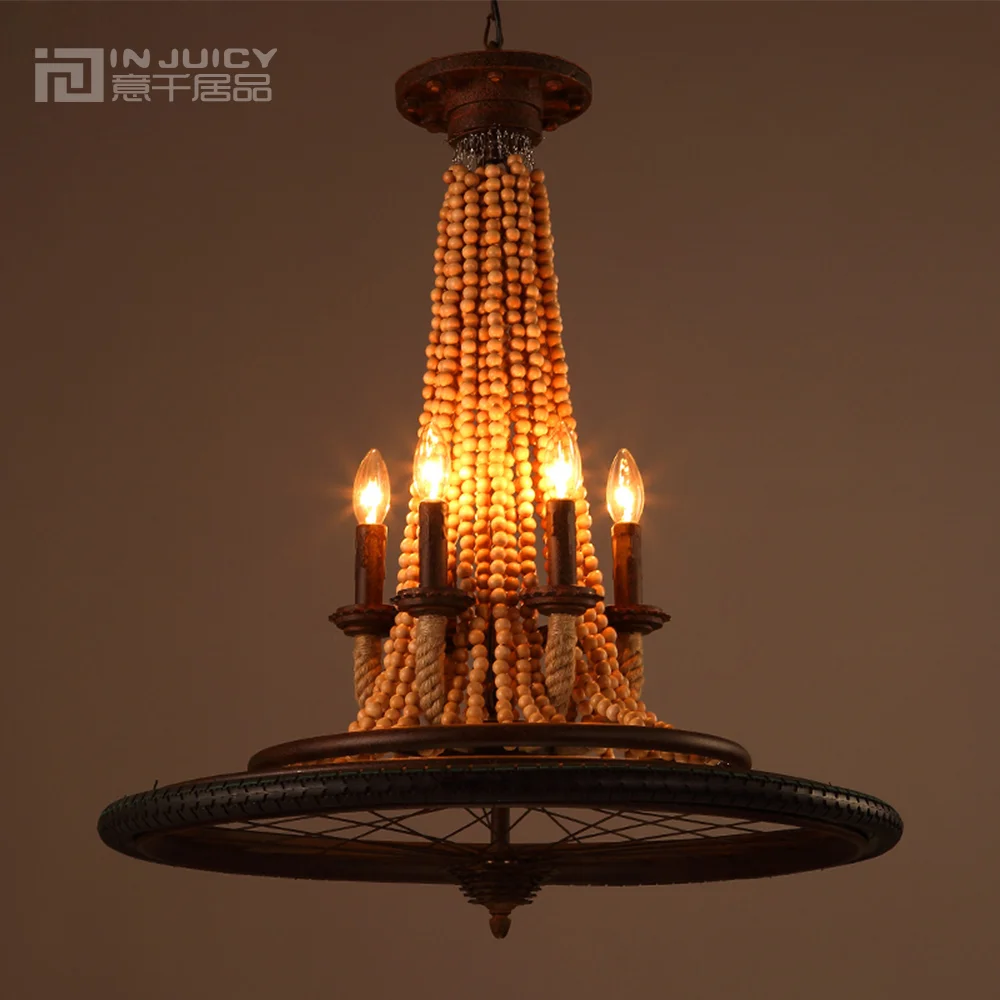 Люстра из кованого железа в стиле ретро люстра дерева с шариками Эдисона